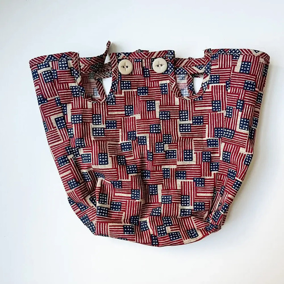 Longaberger Small Boardwalk Basket Liner Old Glory Flag Patriotic - Picture 4 of 4